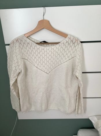 Pull maille blanc cassé