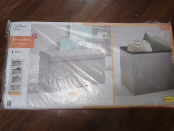 Grand banc coffre neuf gris