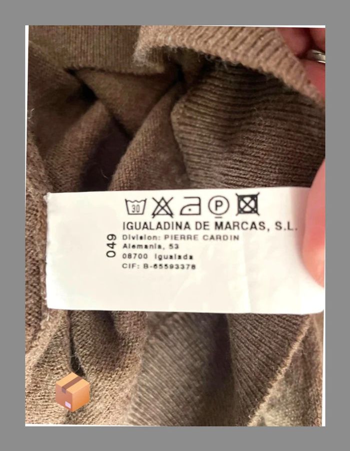 Pull Pierre Cardin – Taille XXL – Marron – Laine & acrylique - photo numéro 5