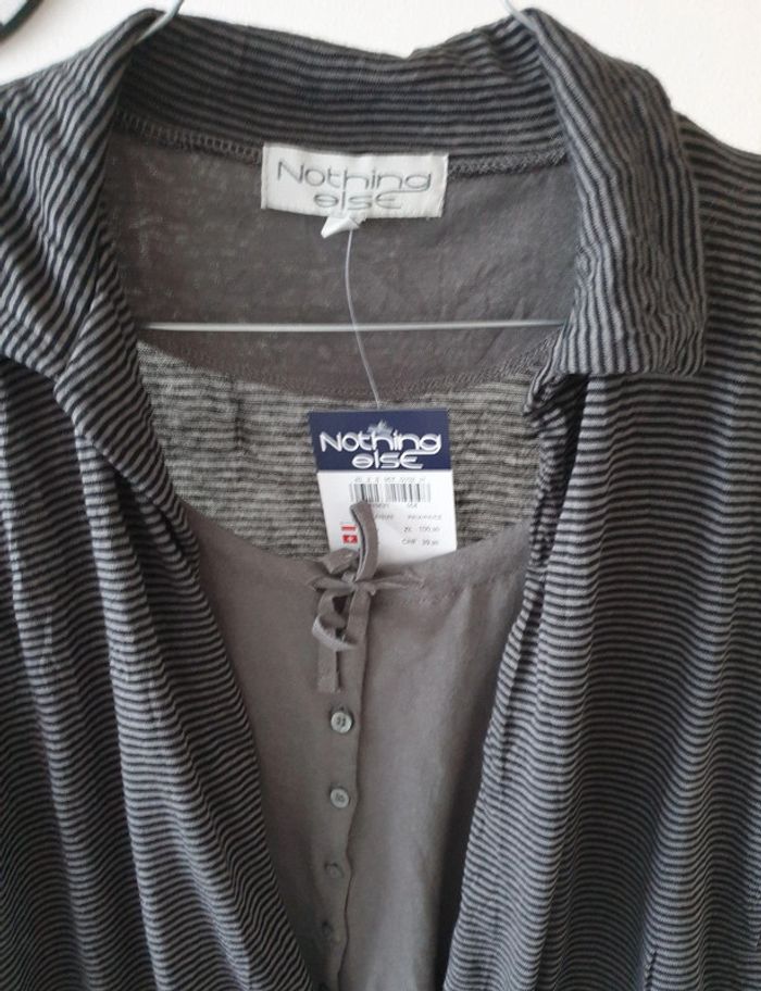 T shirt manches longues rayé gris - photo numéro 3