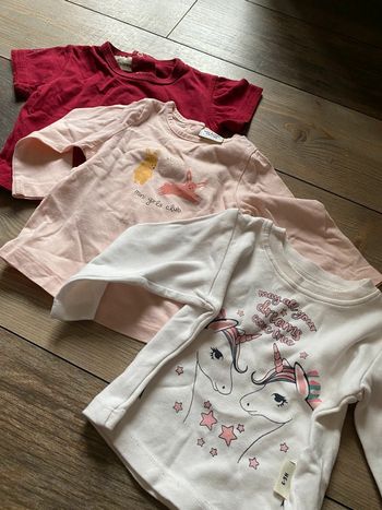 Lot 3 t-shirts manches longues fille 9 mois