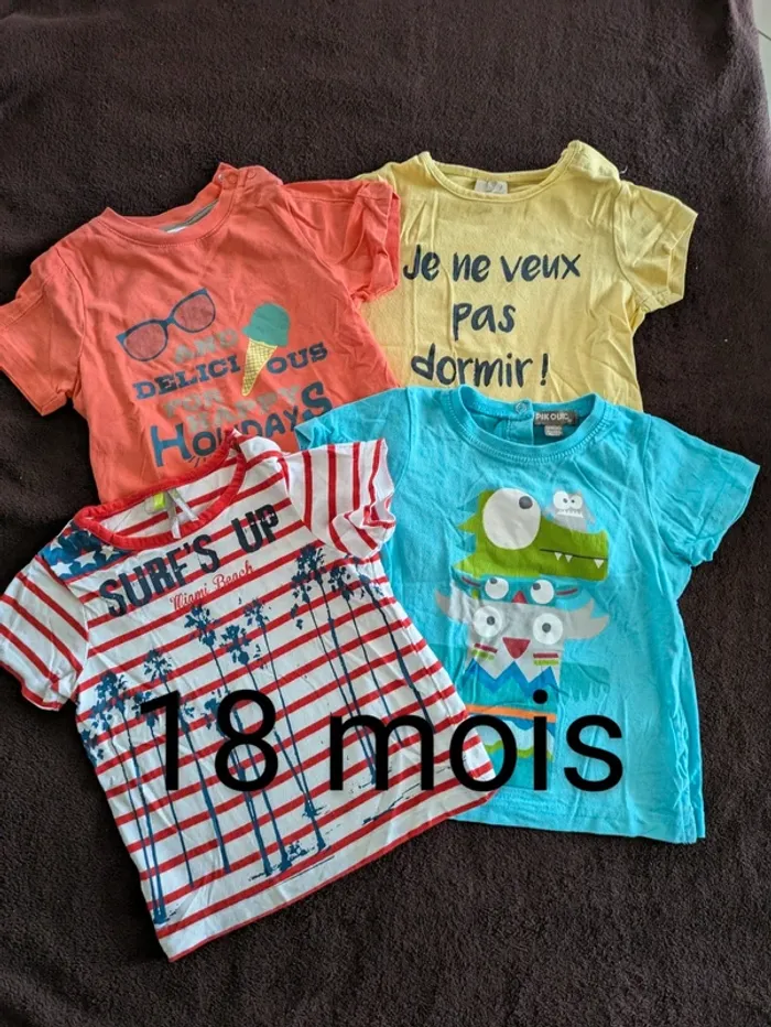 Lot de 4 t-shirts été 18 mois