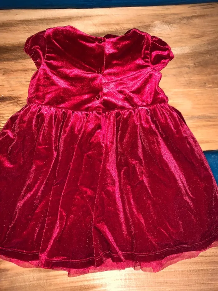 Robe rouge pour noël 🎄 velours taille 12/18 mois - photo numéro 5