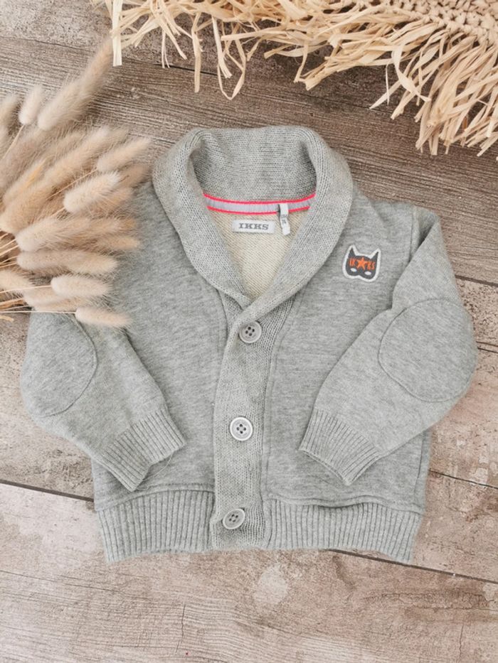 🍍Gilet Ikks 12mois gris bebe garçon🍓