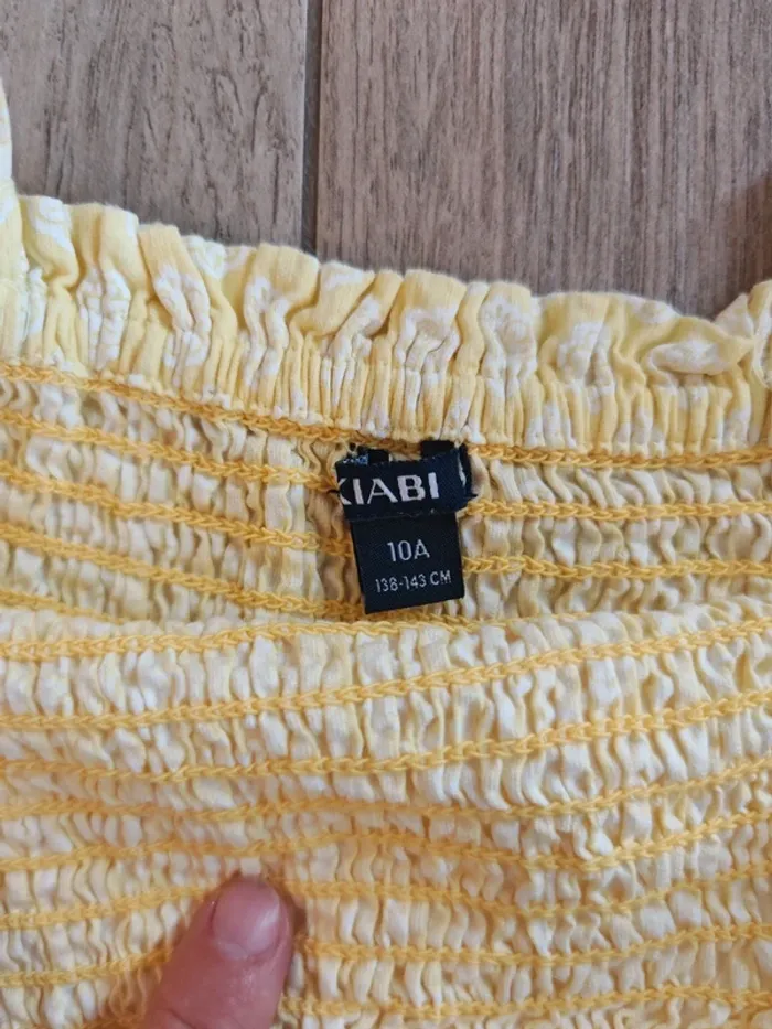 Débardeur crop top jaune 10 ans - photo numéro 2