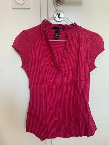 Chemisier manches courtes fushia