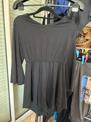 Combi short noir manches longues