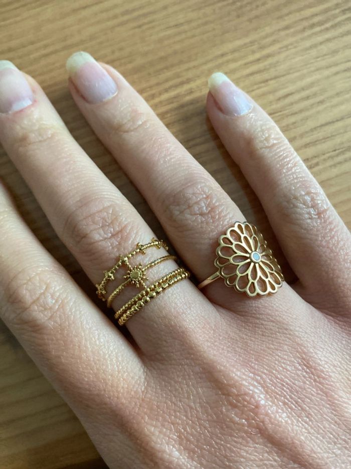 Bague dorée acier inoxydable réglable