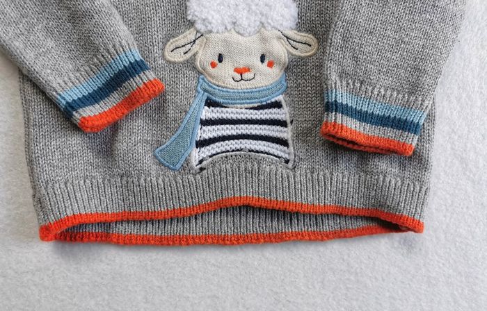 Pull 👣 20 % laine, sergent major, 6 mois - photo numéro 4