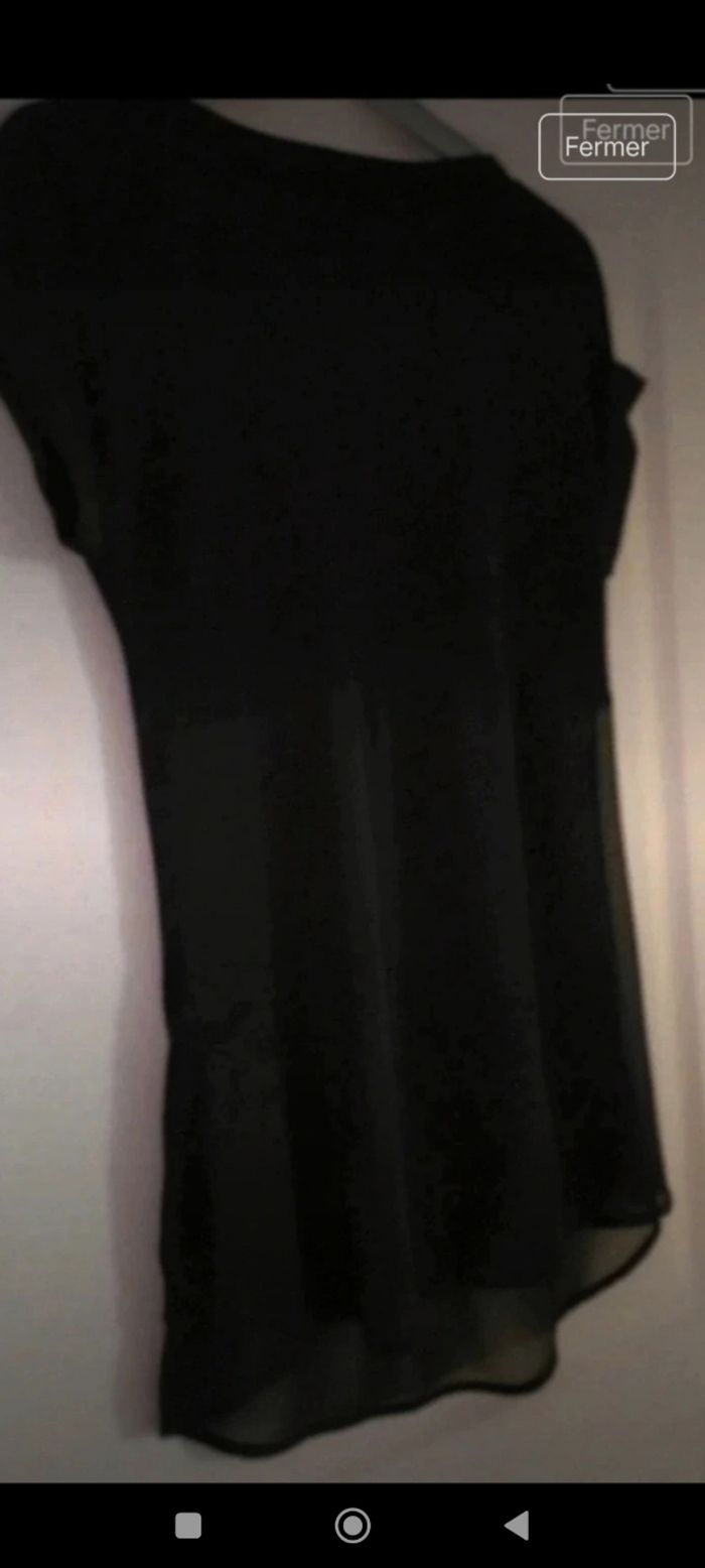 Pull fin noir Morgan avec décolleté strass et bas dos en voile - photo numéro 3