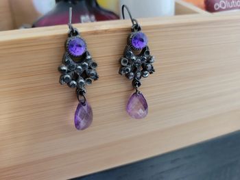 Boucles d'oreilles violet