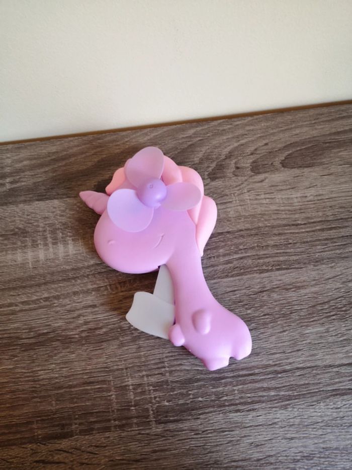 Ventilateur manuel enfant rose licorne