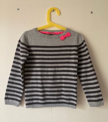 pull fin en mailles rayé avec noeud