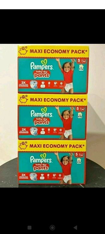 258 couches Pampers taille 6 pants lot de 3 cartons 