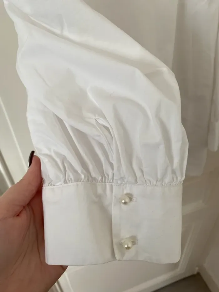 Blouse blanche col Claudine Custommade - photo numéro 7