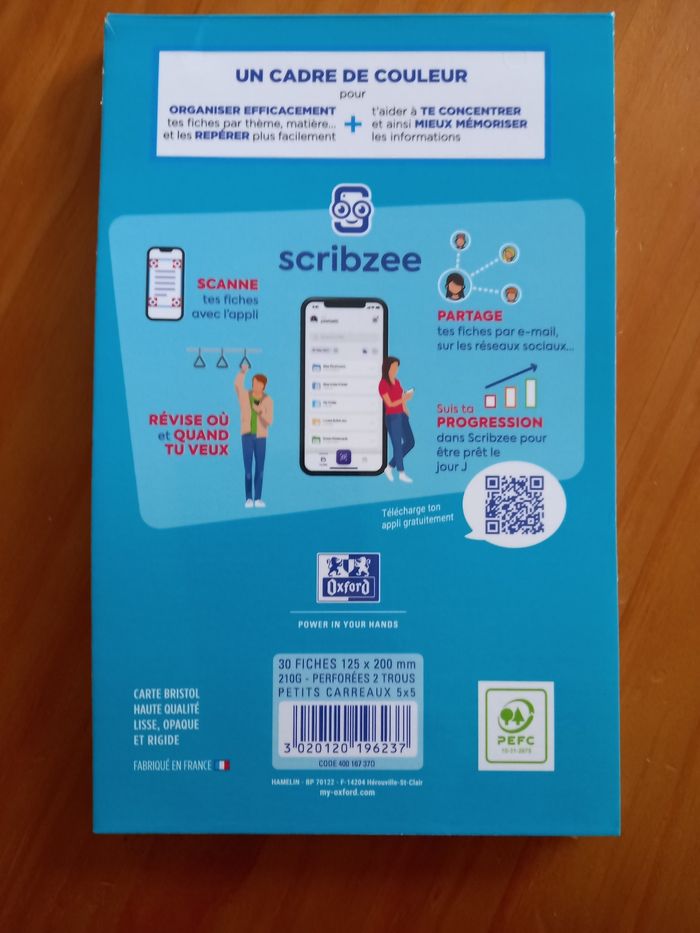 Bloc 30 fiches Bristol bords bleus 125x200mm Neuf - photo numéro 2