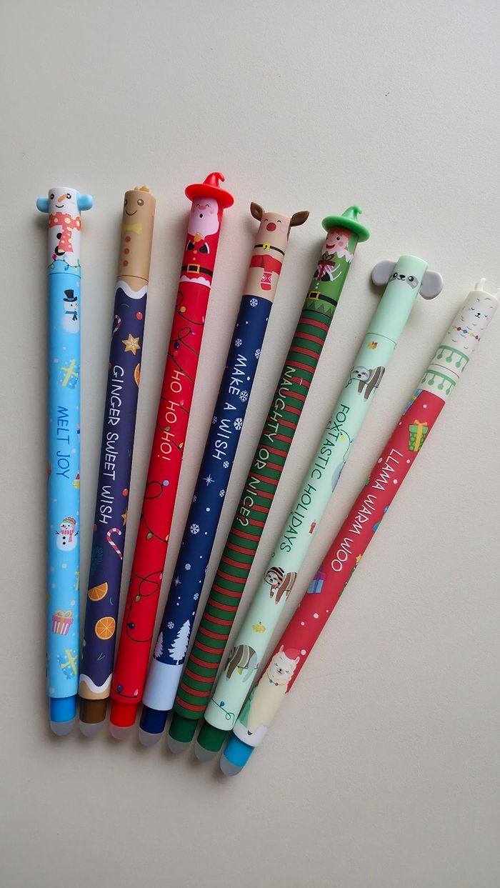 Lot de 7 stylos Noël