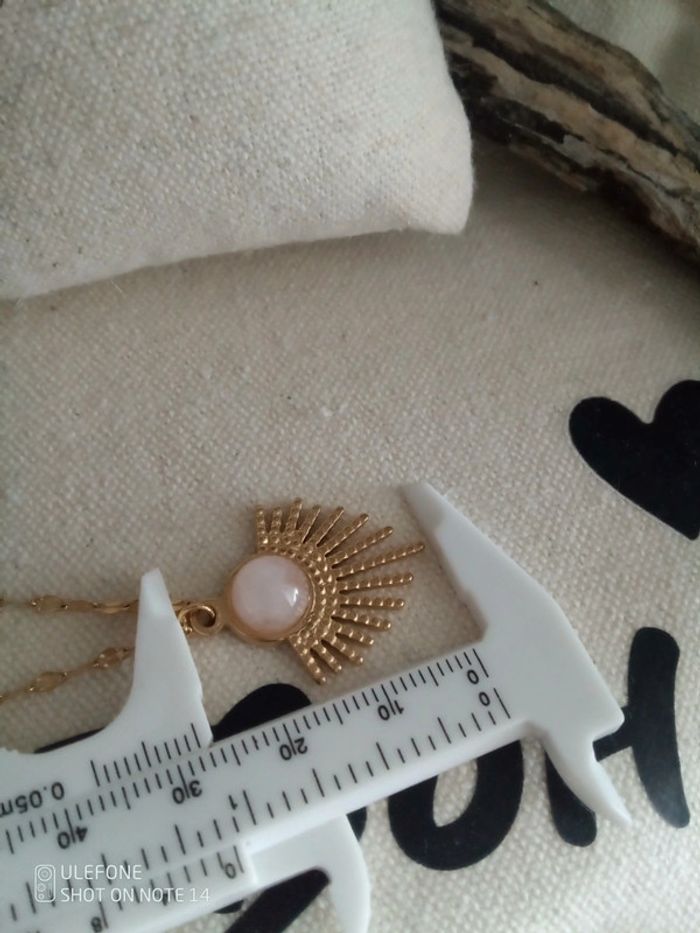 Collier bohème quartz rose pierre naturelle - photo numéro 2