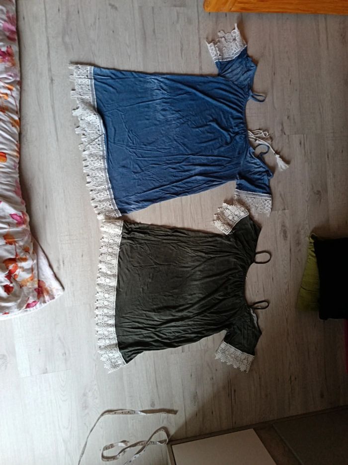 Haut top tunique dentelle femme épaule dénudées taille 42 XL a 44 XXL