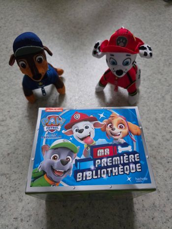 Ma première bibliothèque La Pat’Patrouille avec 2 peluches