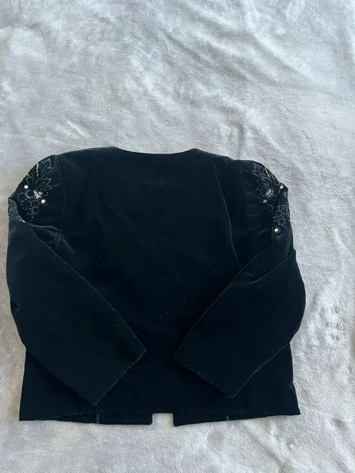 Veste vintage noir en velours brodé perles – Made in Japan – T.S - photo numéro 5