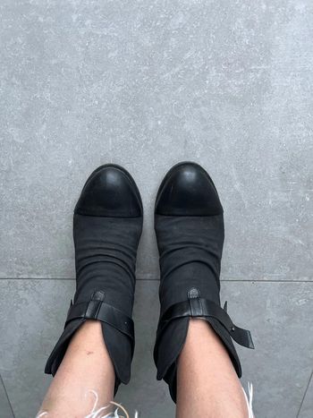 Bottines mi cuir mi tissu