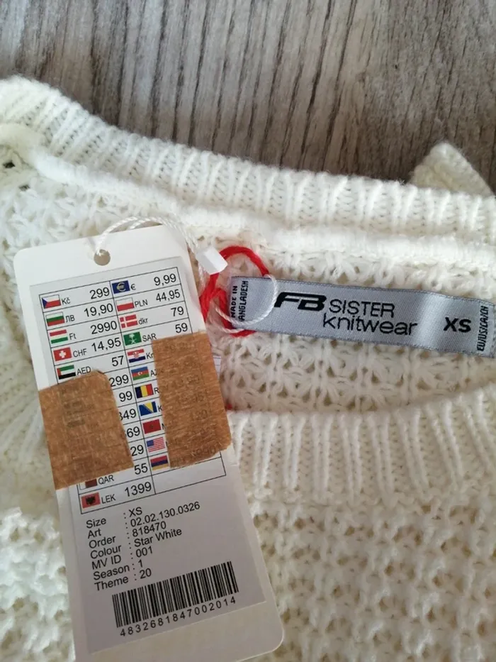 Pull en maille crème broderie chien / fb sister / (XS) - photo numéro 8