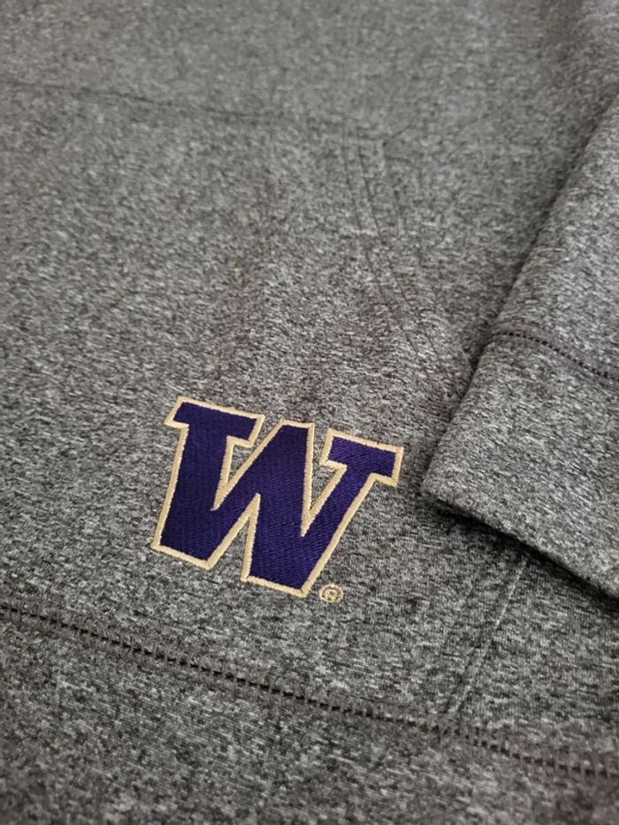 Sweat / Hoodie Champion gris chiné et Violet logos brodés - M - photo numéro 4