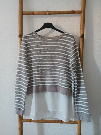 Joli pull gris avec corde blanche et voile Only taille M
