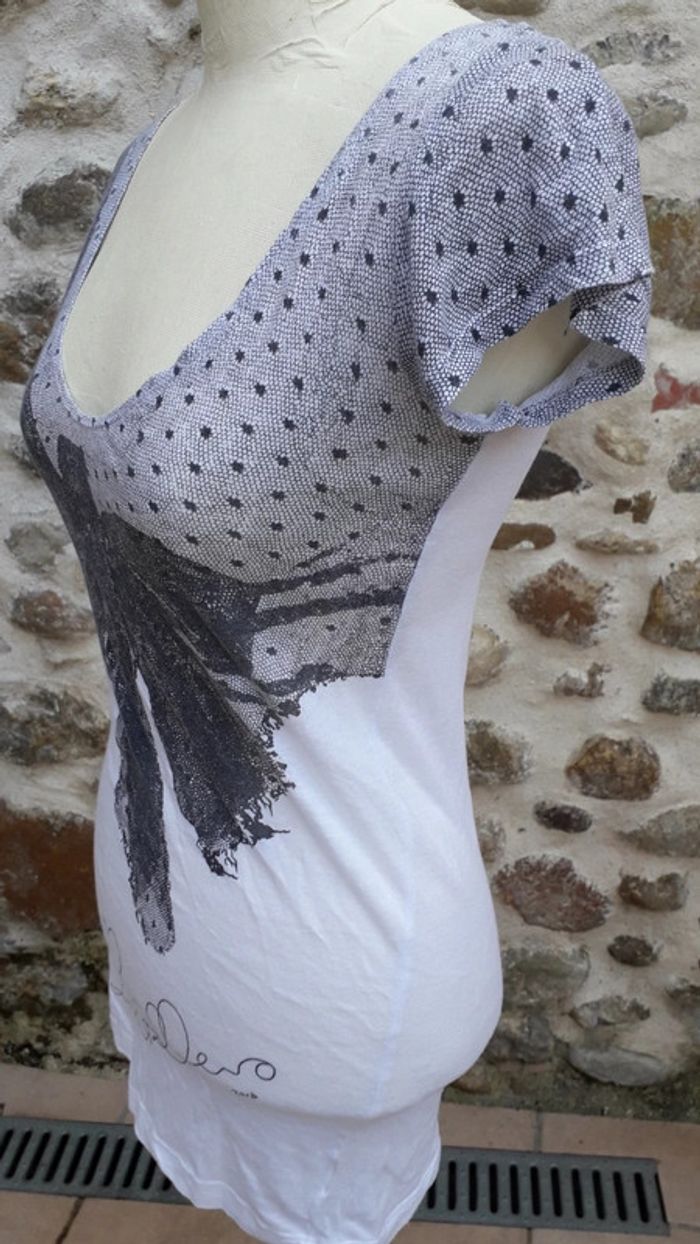 Tee-shirt coton blanc, dessin noir - photo numéro 5