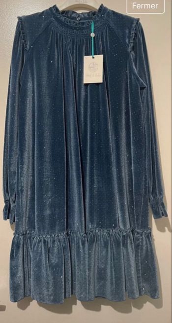 Robe Abel & Lula – Velours bleu scintillant – Neuve étiquette – Taille 12 ans