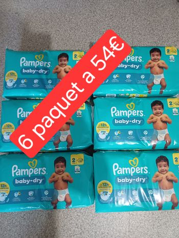 6 paquet de couche Pampers taille 2 a 54€
