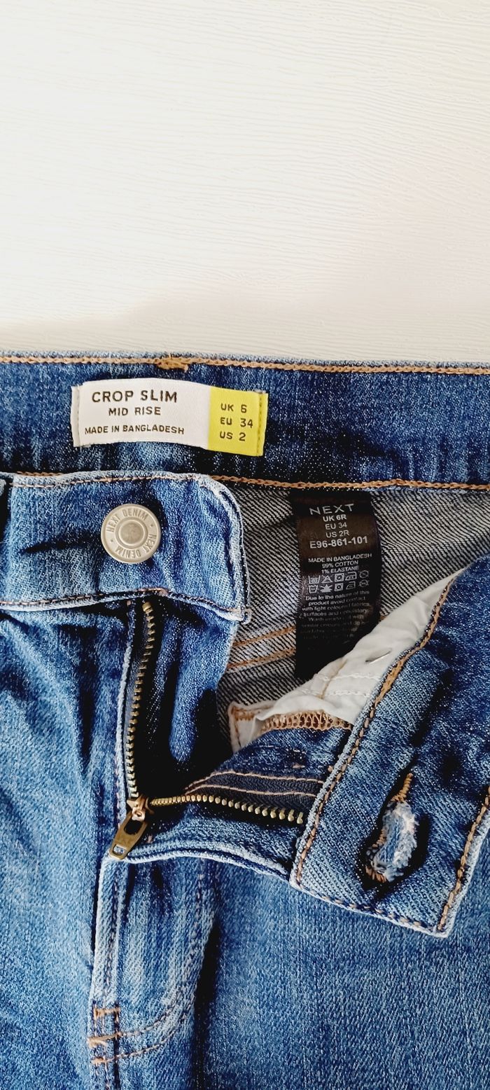 Pantalon femme jeans taille xs Next crop slim - photo numéro 4