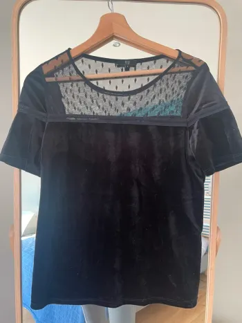 Tee-shirt velour noir