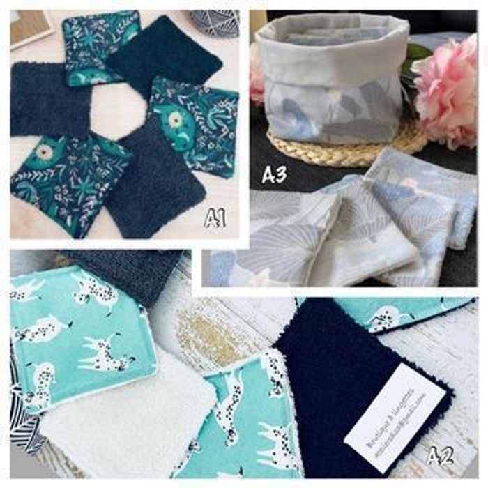 Lingettes lavable et réutilisable lot de 6