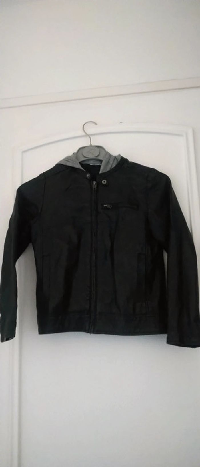 Blouson bombers avec capuche noir fille 10 ans NKY - photo numéro 3