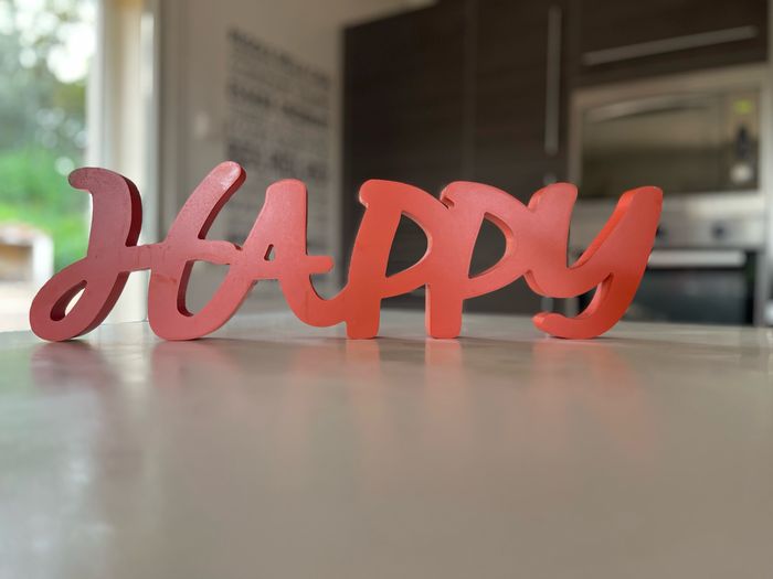 Décoration murale ou à poser Happy orange mandarine