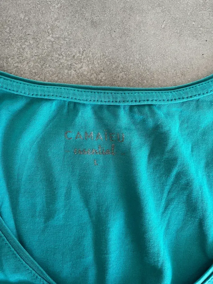 Tee-shirt camaïeu bleu turquoise - photo numéro 4