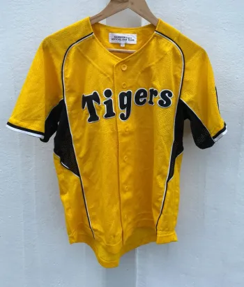 Baseball Japan Japanese Hanshin Tigers Official Fan Club Mizuno Jersey Mens S