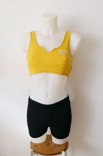🤎 Top court jaune pour femme taille XS
