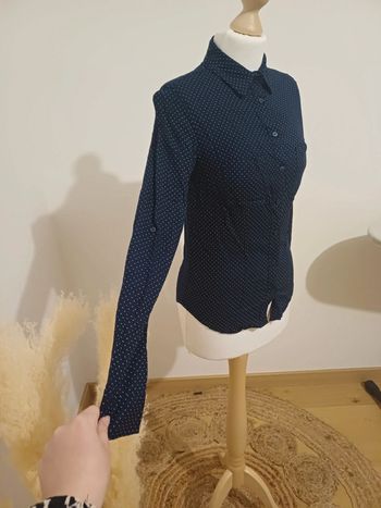 Chemise bleue marine à pois blancs Tally Weijl taille XXS 32