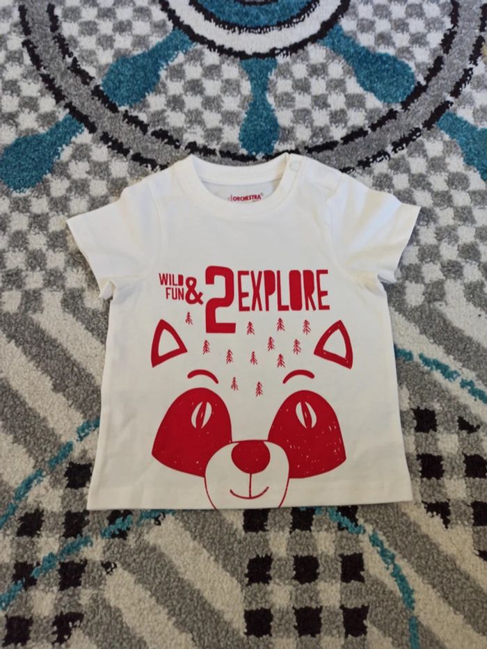 Lot 3 t-shirts manches courtes NEUFS 6 mois - photo numéro 2