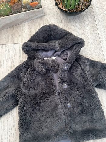 Veste fourrure gris