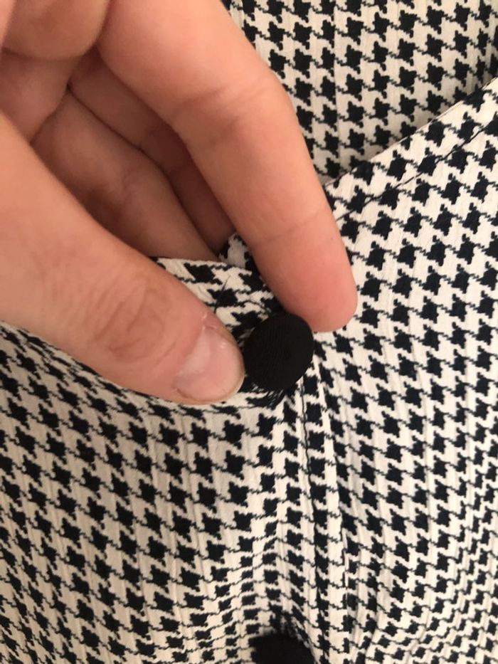 Blouse vintage motif pied-de-poule 42 44 excellent état - photo numéro 12