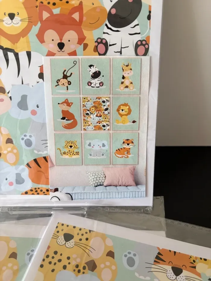 Affiches “Animaux de la Savane” pour chambre enfant - photo numéro 2