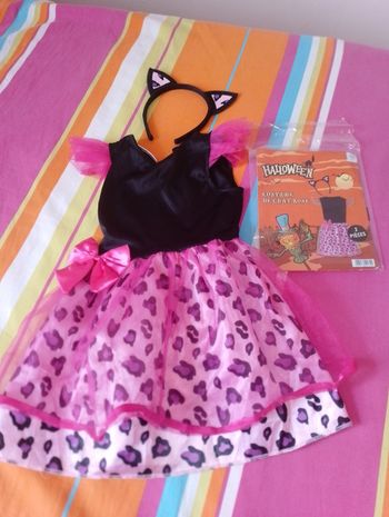 Costume de chat rose 2 pièces