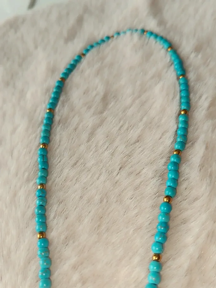Collier Oeil porte bonheur-Style bohème chic🩵 - photo numéro 3