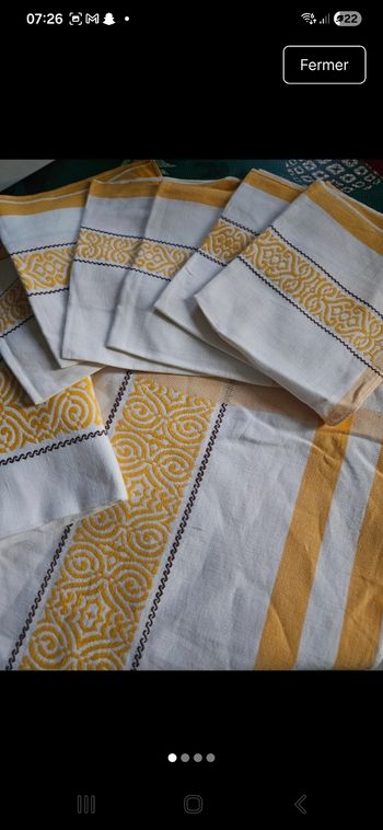 Nappe et serviettes de table vintage 