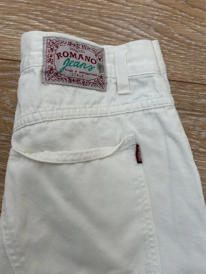 Short en jeans blanc Romane italy - vintage taille xl 42 - photo numéro 3