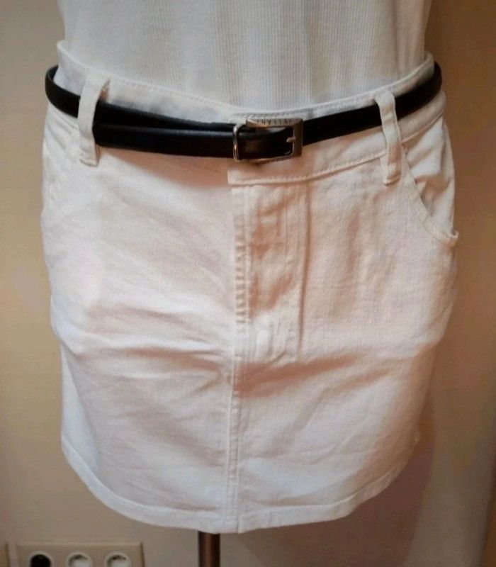 🌼Jupe en jean stretch blanche h&m taille 40🌼 - photo numéro 3